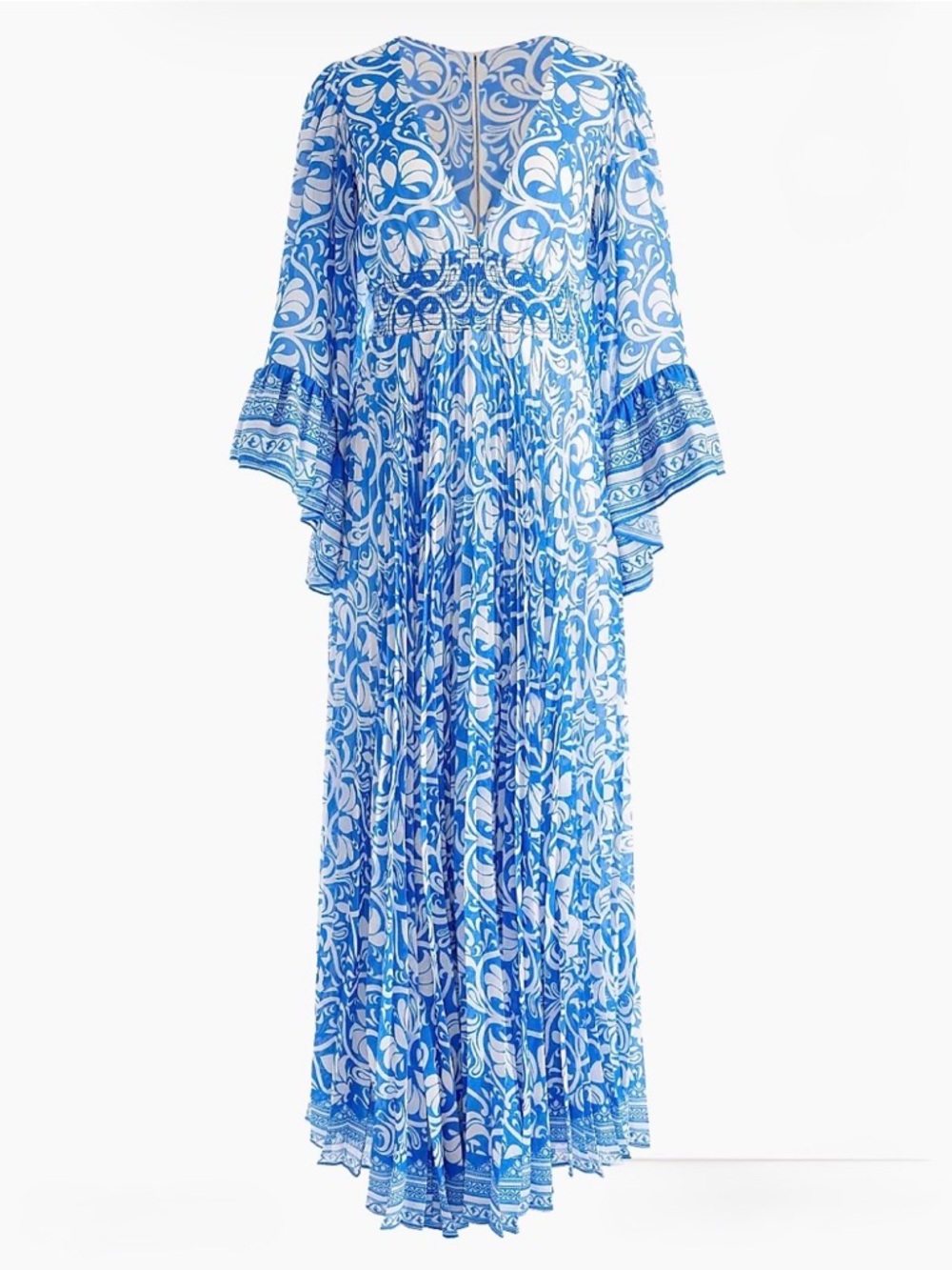 Alice + Olivia Blue and White Floral Maxi Dress